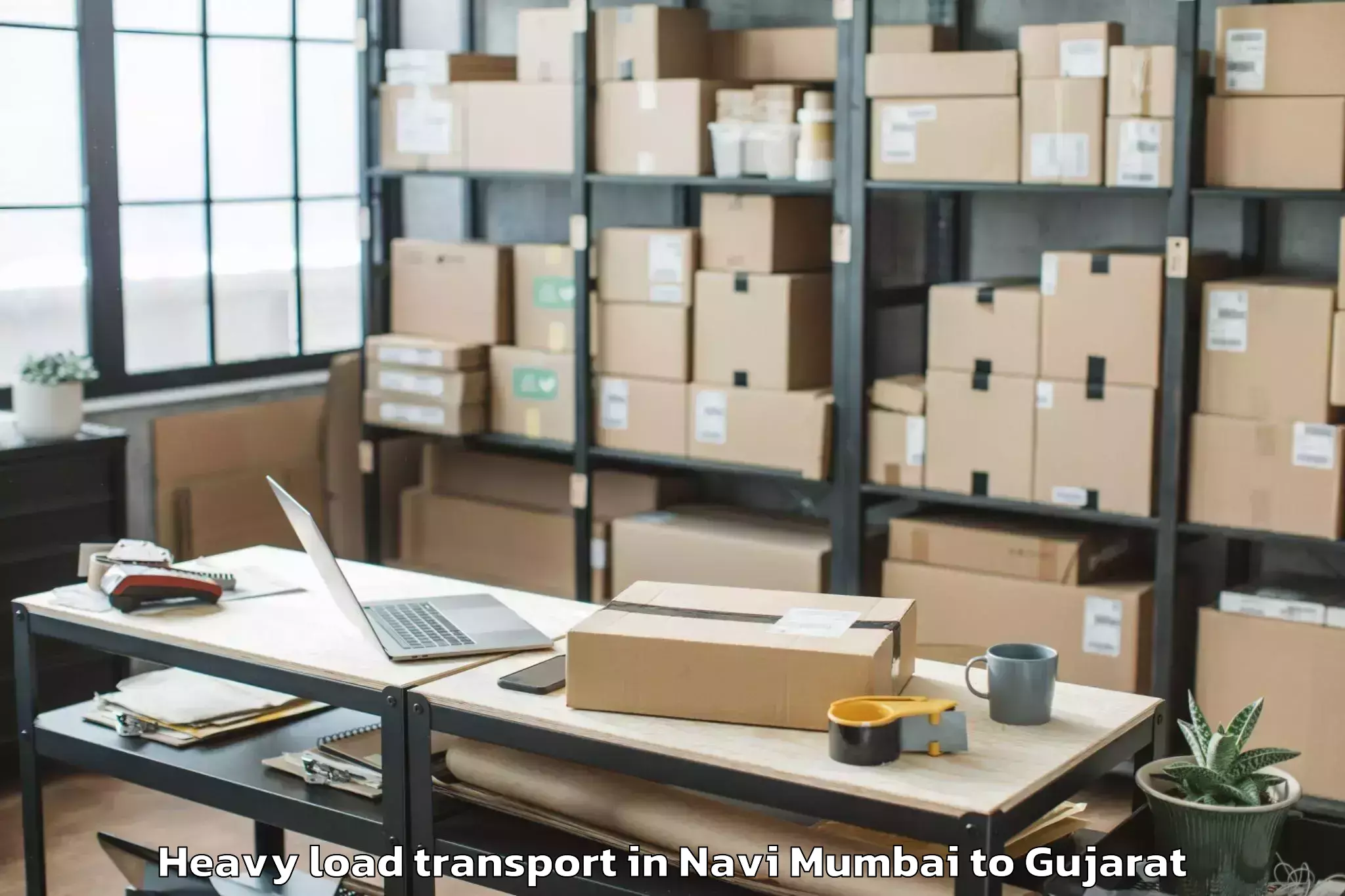 Top Navi Mumbai to Crystal Mall Rajkot Heavy Load Transport Available